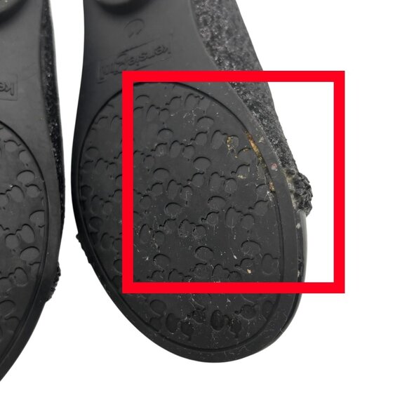 Kensie Girl Black Glitter Ballet Flats Patent Cap Toe & Rhinestone Strap Size 11 - Picture 5 of 12